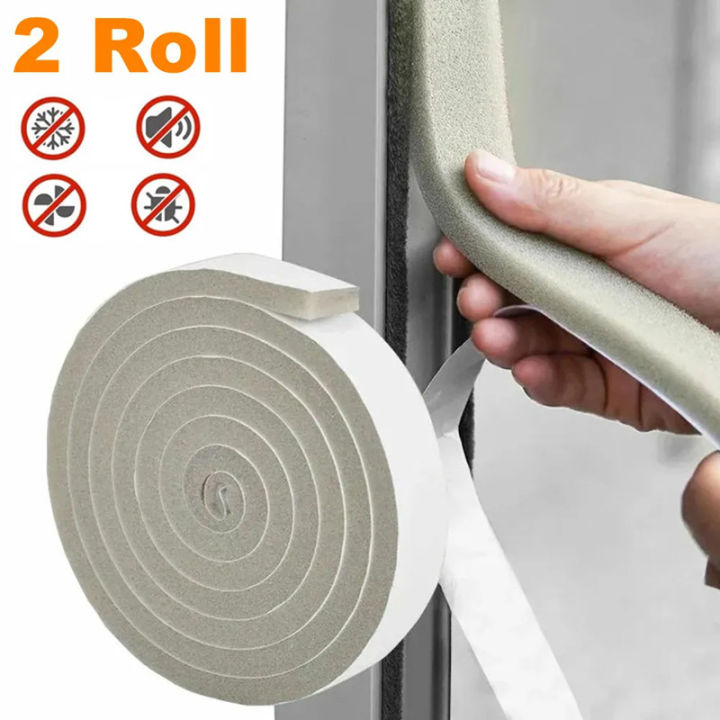 2 Rolls Door & Window Sealing Strips – Self-Adhesive Soundproof Foam ...