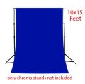 Washable Photography Backdrops Chromakey Seamless Cloth for Video Background Screen Chroma Key Backdrop Blue Color 10x15 ft Sheet Only. 