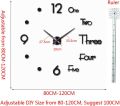 Large 3D Frameless Wall Clock Stickers DIY Wall Decoration for Living Room Bedroom Office (Black). 