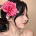 style large flower side rose hair clip retro fashion large red rose clip party beach hair accessories women's hair clip. 