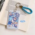 INS Cute Student Access Control Card Holder Work ID Protection Cover with Keychain. 