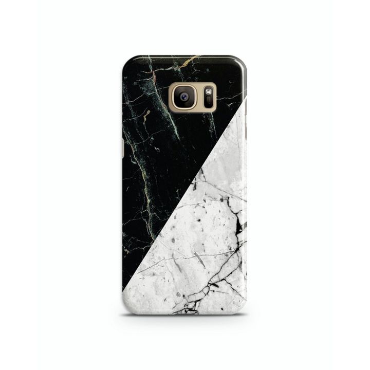 Samsung Galaxy S7 Edge Cover Case- Black and White Marble cover