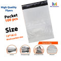 Large Courier Flyer Bag with Pocket - Plain Flyer - MP logo (12x16 + 2 inch flap) 6 inch pocket Size. 