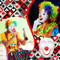 Clown Wig & Mask Set | Rainbow Afro Wig + White Clown Face Mask with Red Nose | Halloween, Circus & Funny Party Costume for Kids & Adults. 