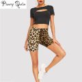 Fashion Leopard grid Print Women's shorts cycling Casual Snake Print Women cycling High waist shorts femme. 