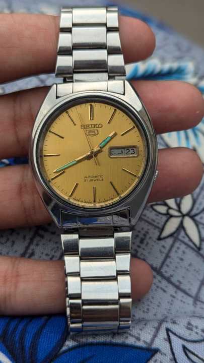 Seiko 5 Men’s automatic wrist watch SEIKO Automatic Watch for Men Vintage Original Seiko 5 Automatic Men's Watch Water-Resistant Seiko Vintage Silver Men's Watch Seiko 5 Watch Men 35mm White Dial Silver Tone Day date Vintage Japan Made SEIKO 5 Automatic