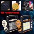 Genuine Portable Powerful Solar LED Flashlight With COB Work Lights USB Rechargeable Handheld 3 Lighting Modes Outdoor Solar Torch Light. 