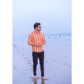 Funky Bold Yellow Striped Men's Casual Shirt. 