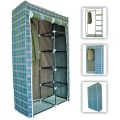 Heavy Duty Folding Canvas Wardrobe With Strong Steel Shelves. 