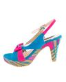 Turquoise Synthetic Leather Shoes for Women. 