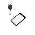 Heavy Duty Retractable Badge Holder with Aluminum Metal Vertical ID Card Holders for Office ID Cards (Black - Pack of 2). 