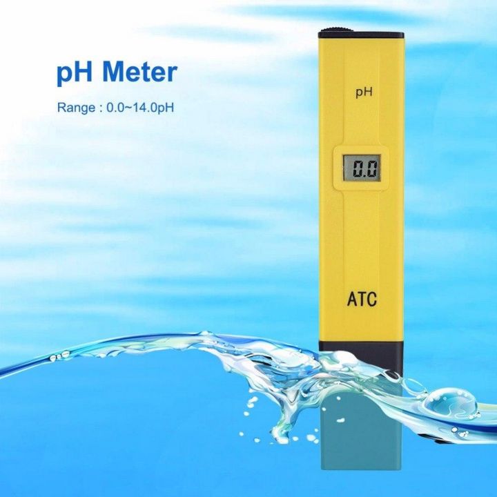 ATC PH Meter Measuring pH  Automatic Temperature Compensation Handheld Digital PH Tester C 0.00-14.00 PH Range For Aquarium water Hydroponics And Swimming Pools