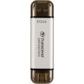 Transcend ESD310S 512GB Portable SSD Dual USB 10GBps Type-A / Type-C Silver TS512GESD310S. 