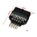 Motherboard USB2.0 9Pin to USB3.0 19pin Front Panel Connector Converter USB 3.0 19/20pin to USB 2.0 9pin Header Female Adapter. 
