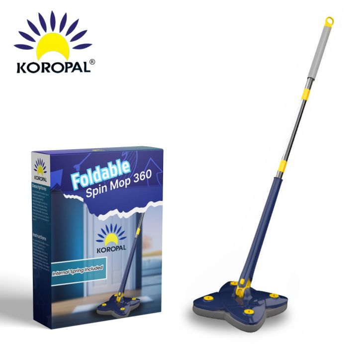 Triangle mop, Triangle mop 360, 4 IN 1 Triangular Mop, Flexible Mop For Cleaning, Triangle Mop 360 Rotatable Extendable Adjustable 120 Cm Cleaning Mop for Tile Floor Wall Cleaning Mop New Deep Cleaning Mop Triangular Mop For Home, Office by KOROPAL