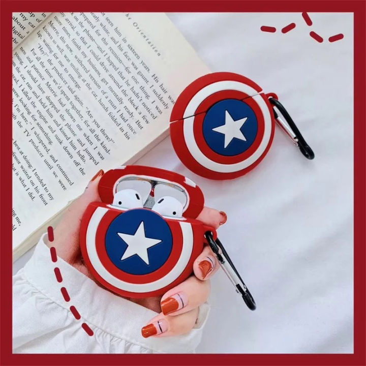 【NShisasN】Marvel Captain America Silicone Case For Airpods Pro Case Bluetooth Case for Airpod 1 2 For Air Pods Pro Earphone Accessories