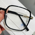 Retro Square Simple Anti-Blue Glasses with One Piece Nose Pads Non-Slip Flexible Temples for Plain Makeup Decorative Glasses. 