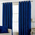 Luxury Plain Velvet Curtain - royal  Blue. 