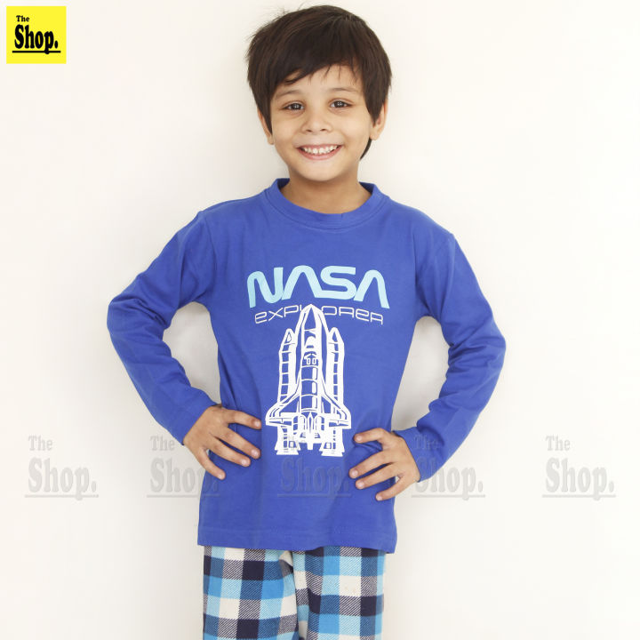 The Shop - Full Sleeves NASA T Shirt For Boys & Girls Kids, 3 Years to 11 Years - FS-NB1