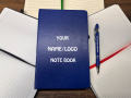 Leather PU Customize Note book & Pen Set Gift Corporate Business. 