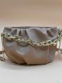 New Trending Stylish Crossbody Metal Chain Design Strap Mini Shoulder Handbags | Hand Bag For Girls, Ladies, Women | Bags For Girls Women Ladies | Female Embroidery Travel Zipper Leather Handbag | Best Gift for Her. 