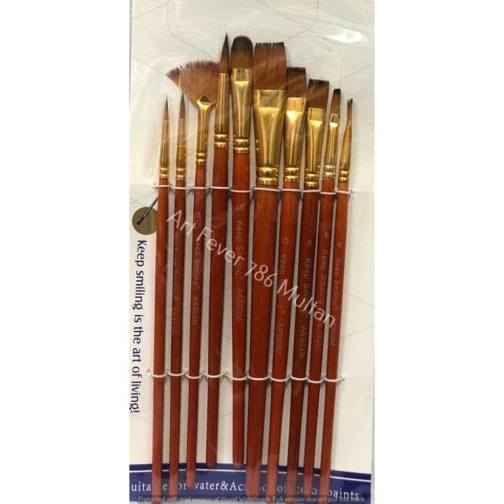 Painting Brush set 10 Pcs For Art Lovers  Nylon Hair Artist Acrylic Brush for Acrylic Watercolor Oil Painting