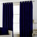 Luxury Plain Velvet Curtain - Navy Blue. 