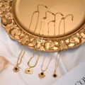 Wholesale Trendy Tiger Eye Stone Pendant Necklace Gold Plated Stainless Steel Brown Flower Necklace For Women Daily. 