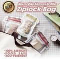 3 PCS Jar Zipper Bags,Food Storage Snack Sandwich Ziplock Bags,Reusable Airtight Seal Food Storage Bags,Leakproof Food Saver Bags for Travel Camping and Kids. 