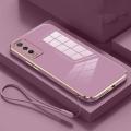 VIVO V2043 V2032 V2026 V2029 V2027 V2052 V2038 V2042 V2054 V2037 V2048 1935 1938 1901 1902 1904 1906 Luxury Square Edges Plating Back TPU Soft Phone Case with Lanyard Glossy Casing. 