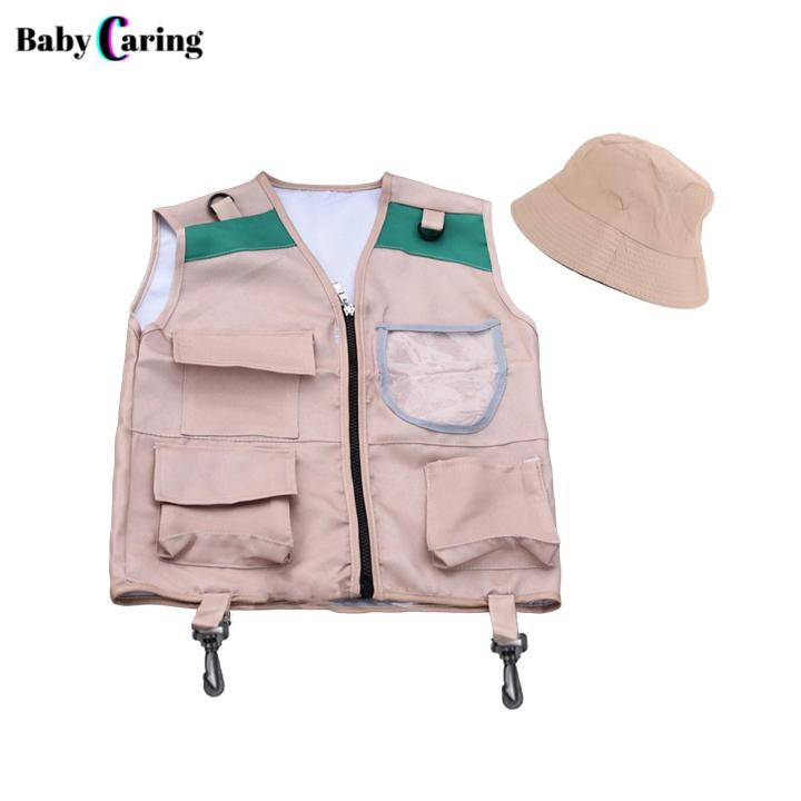 Kids' Nature Explorer Outfit Kids Outdoor Adventure Kit Explorer Vest Hat Set for Young Explorers Camping Fishing Hiking Costume Gear Pretend Play Nature Exploration Set Buyers' Favorite Kids' Pretend