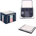 Storage Box with Steel Frame for Clothes-Quilts Pillows Storage Bag Folding Organizer Box Storage Bag Zipper Lid size: 50 x 40 x 36cm. 