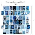 Pack of 50 Lake Blue Wall Collage Kit Aesthetic Pictures, Bedroom Decor for Teen Girls, Wall Collage Kit, Collage Kit for Wall Aesthetic, VSCO Girls Bedroom Decor, Aesthetic Posters, Collage Kit. 
