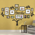 Big Family Tree Photo Frame 3D Wooden Wall Decor with 13 Removable Frames 3mm Thickness Home Decoration. 