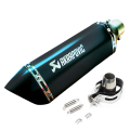 AKE - Motorcycle Akrapovic Matt Black Muffler Exhaust Silencer Loud Sound AKE99 For Heavy Bikes Matt Black with Engraved Monogram. 