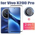 Vivo X200 Pro Tempered Glass For Vivo X200 Pro Camera Lens Protector and Full Coverage Screen Protector. 