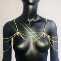 Handmade Bridal Rhinestone Shoulder Necklace Chain for Women Wedding Crystal Body Shoulder Jewelry Statement Necklace Gift. 