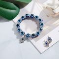 Demon Eye Necklace Bracelet Evil Eye with Rope Blue Eye Pendant for Women Men Boys Girls Blue Eye Beads Protect Chain. 