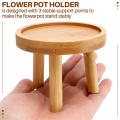 3X Wooden Plant Stand Flower Pot Base Holder Stool High Stool Balcony Succulent Round Flower Shelf for Indoor Outdoor. 