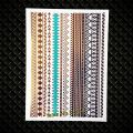 【Good-Love Store】Summer Style Girl Women Henna Gold Metallic Stickers Girls Fake Tattoo Golden Color Bracelets Leg Tatoos. 