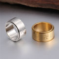 Anxiety Fidget Spinner Rings for Men Women Buddhism Swastika Stainless Steel Spinning Rotatable Ring Punk Anti Stress Jewelry. 