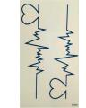 Tattoo Stickers Electrocardiogram Shape Temporary Tattoo. 