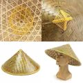 Chinese Style Straw Bamboo Sun Hat Farmer Fishing Hat Sunshade and Rainproof Hand-Woven Adult Travel Straw Hat. 
