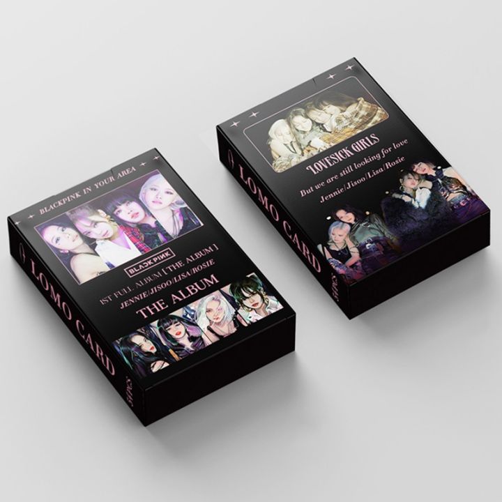 XTE 54Pcsset Kpop Blackpink The Album LOVESICK GIRLS Paper Lomo Photo Card Jisoo Lisa Rose Photocard Poster