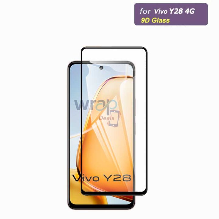 Vivo Y28 9D 21D Tempered Glass Screen Protector Complete Protection For Y28 4G Full Glue Edge to Edge Black Borders complete - Black