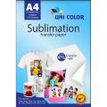 Subli Print  A4 100 sheets Sublimation Heat Transfer Paper 108Gsm for Polyester T-Shirt Cushion Fabrics Phone Case Printing Design. 