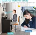 Computer Desk with Monitor Stand, Home PC Office Desk with Keyboard Tray, Drawer & CPU Stand, Study Writing Desk Home Workstation Desk with Display Shelf. 