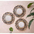 3 Pcs Beautifull Wall Decor Mirror  - Fancy Wall Mirror Décor Decoration Mount Tv Backdrop Party Room Hanging Suns Best for Decoration Purpose. 