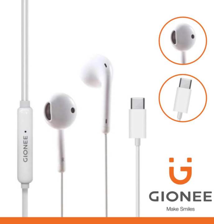 Gionee Type C Handsfree | In-Ear Headset with Built-in Microphone | USB-C | Compatible with iPhone 15, Samsung, OnePlus, Redmi, Oppo, Huawei