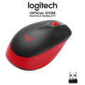 LOGITECH M190 FULL-SIZE WIRELESS MOUSE RED. 